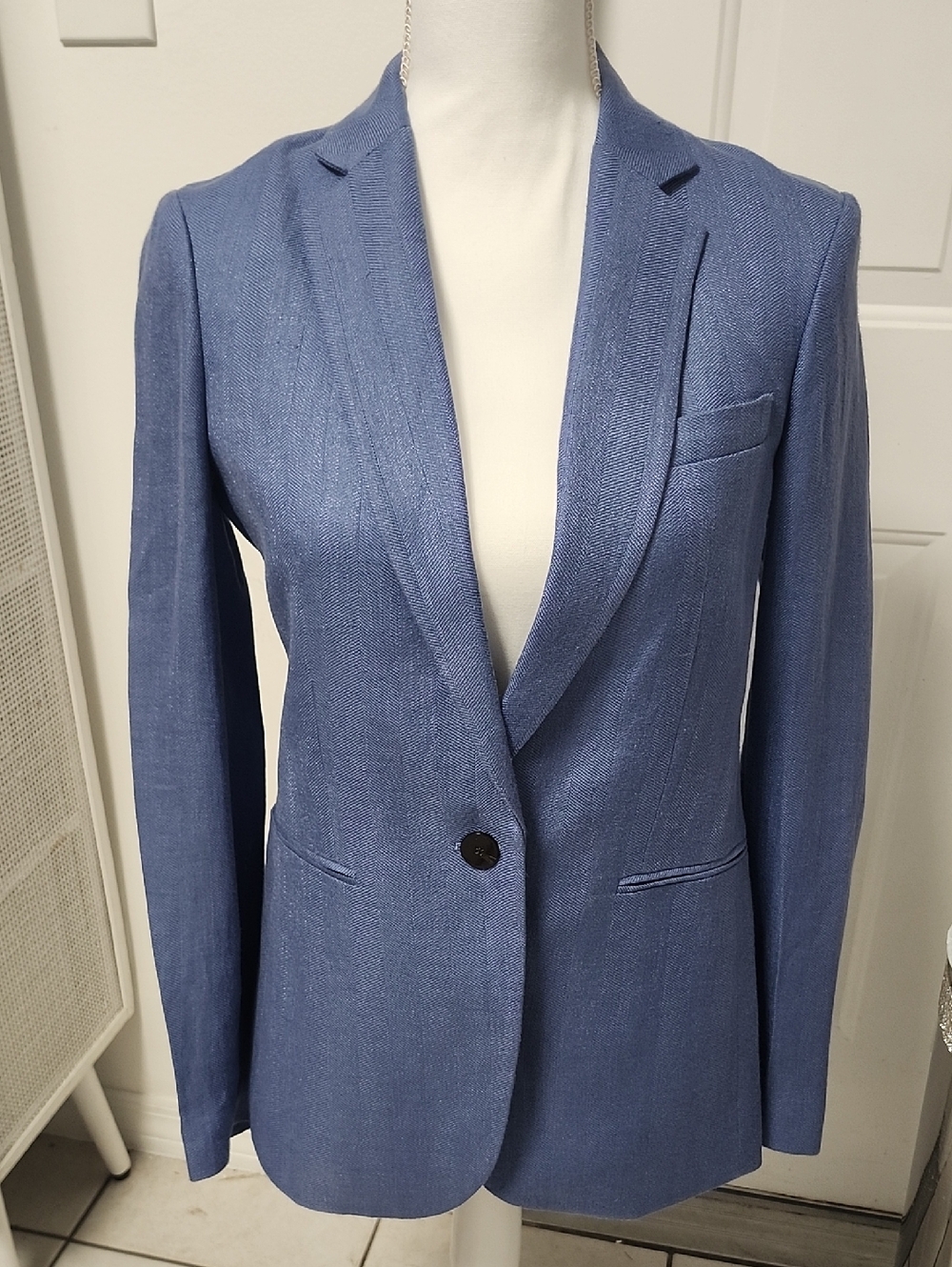Theory Women's Light Blue Single-Button Blazer